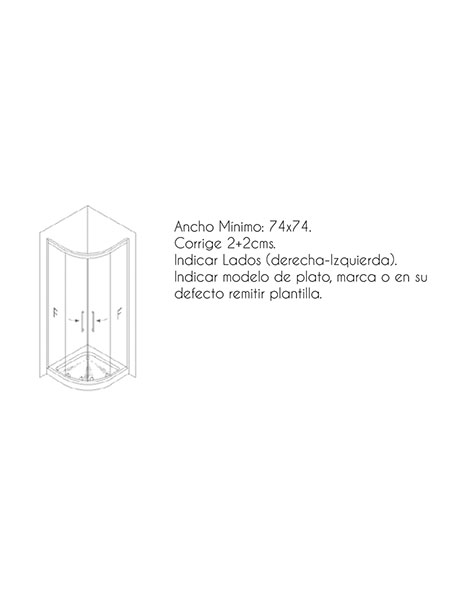 Mampara de ducha Capri Curva puertas/fijos lacado blanco 75 x 75 x 193 cms cristal transparente 7 Mampara de ducha Capri Curva puertas/fijos lacado blanco 75 x 75 x 193 cms cristal transparente - Imagen 7