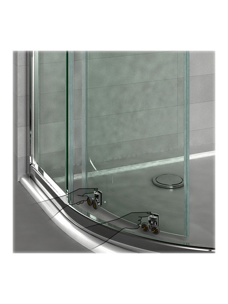 Mampara de ducha Capri Curva puertas/fijos lacado blanco 75 x 75 x 193 cms cristal transparente 2 Mampara de ducha Capri Curva puertas/fijos lacado blanco 75 x 75 x 193 cms cristal transparente - Imagen 2