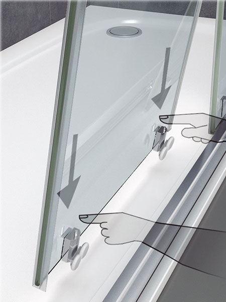 Mampara de ducha Capri 2P puerta/fijo lacado blanco 136 -140 x 195 cms cristal transparente 4 Mampara de ducha Capri 2P puerta/fijo lacado blanco 136 -140 x 195 cms cristal transparente - Imagen 4