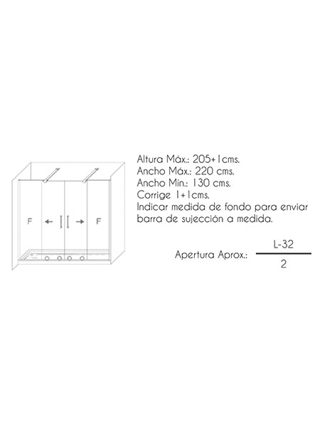 Mampara de ducha Liverpool 4P puerta/fijo cromo 140 x 195 cms cristal transparente 7 Mampara de ducha Liverpool 4P puerta/fijo cromo 140 x 195 cms cristal transparente - Imagen 7
