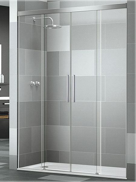 Mampara de ducha Elba 6 4P puertas/fijos lacado blanco 160 x 195 cms cristal transparente