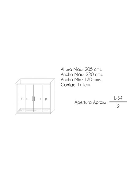 Mampara de ducha Elba 6 4P puertas/fijos lacado negro 180 x 195 cms cristal transparente 6 Mampara de ducha Elba 6 4P puertas/fijos lacado negro 180 x 195 cms cristal transparente - Imagen 6