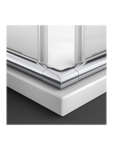 Mampara de ducha Évora Angular puerta/fijo cromo 90x90 x 195 cms cristal transparente 4 Mampara de ducha Évora Angular puerta/fijo cromo 90x90 x 195 cms cristal transparente - Imagen 4
