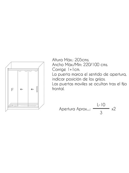 Mampara de ducha Ginebra 2P +F puertas/fijo cromo 120 x 195 cms cristal transparente 6 Mampara de ducha Ginebra 2P +F puertas/fijo cromo 120 x 195 cms cristal transparente - Imagen 6