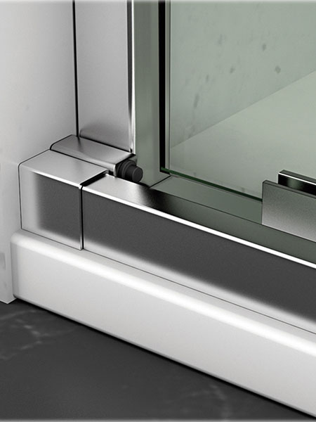 Mampara de ducha London 4P puerta/fijo acero inoxidable 140 x 195 cms cristal transparente 4 Mampara de ducha London 4P puerta/fijo acero inoxidable 140 x 195 cms cristal transparente - Imagen 4