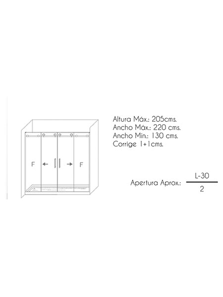 Mampara de ducha Saina 4P puerta/fijo acero inoxidable 160 x 195 cms cristal transparente 5 Mampara de ducha Saina 4P puerta/fijo acero inoxidable 160 x 195 cms cristal transparente - Imagen 5