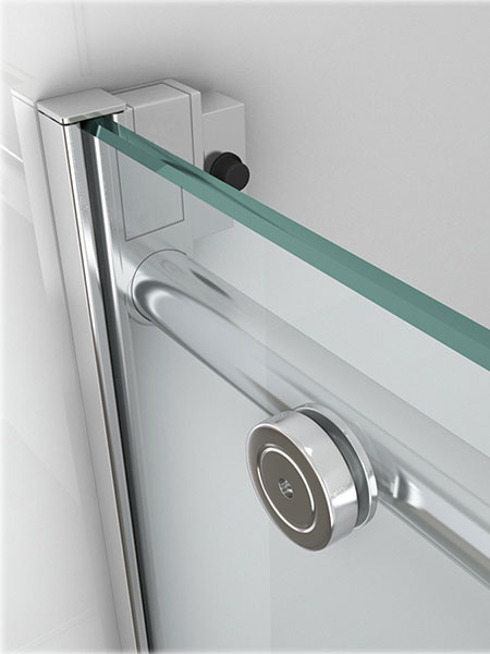 Mampara de ducha Saina 4P puerta/fijo acero inoxidable 160 x 195 cms cristal transparente 2 Mampara de ducha Saina 4P puerta/fijo acero inoxidable 160 x 195 cms cristal transparente - Imagen 2