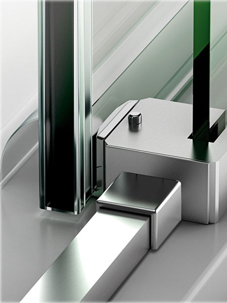 Mampara de ducha Saina 4P puerta/fijo acero inoxidable 200 x 195 cms cristal transparente 4 Mampara de ducha Saina 4P puerta/fijo acero inoxidable 200 x 195 cms cristal transparente - Imagen 4