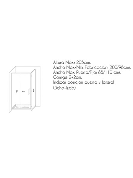 Mampara de ducha Venecia 2p + l puerta/fijo/lateral lacado blanco 116 - 120 x 74 x 195 cms cristal transparente 7 Mampara de ducha Venecia 2p + l puerta/fijo/lateral lacado blanco 116 - 120 x 74 x 195 cms cristal transparente - Imagen 7