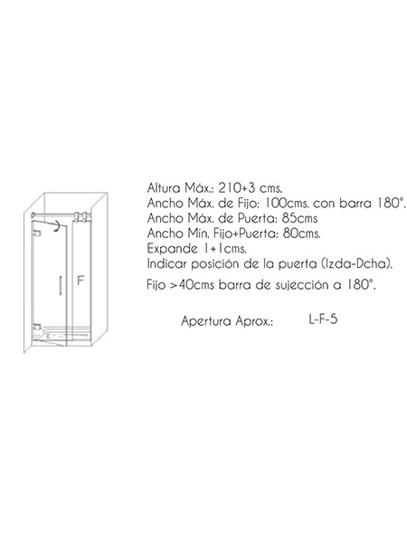 Mampara de ducha Seúl 1P + F puerta/fijo lacado negro 140 (70+70) x 195 cms cristal transparente 7 Mampara de ducha Seúl 1P + F puerta/fijo lacado negro 140 (70+70) x 195 cms cristal transparente - Imagen 7