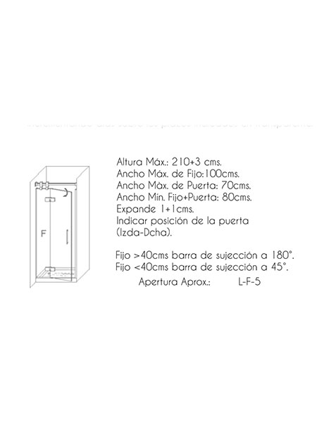Mampara de ducha Seúl Articulada puerta/fijo cromo 140 (70+70) x 195 cms cristal transparente 6 Mampara de ducha Seúl Articulada puerta/fijo cromo 140 (70+70) x 195 cms cristal transparente - Imagen 6