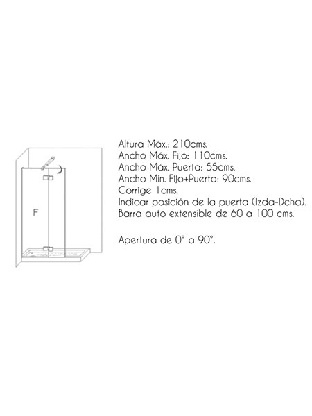Mampara de ducha Seúl Sport + F puerta/fijo lacado negro 125 (90+35) x 195 cms cristal transparente 7 Mampara de ducha Seúl Sport + F puerta/fijo lacado negro 125 (90+35) x 195 cms cristal transparente - Imagen 7