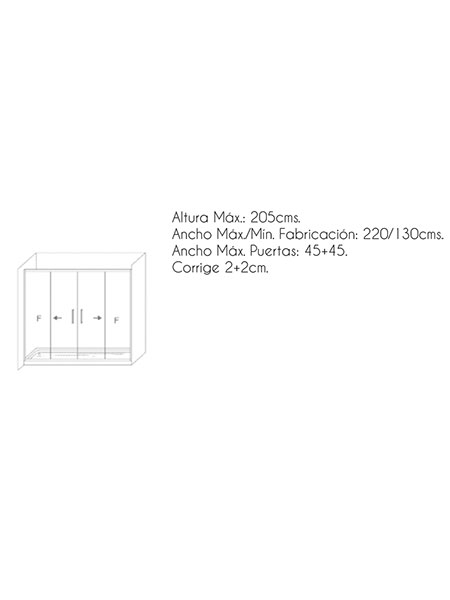 Mampara de ducha Venecia 4p + L puertas/fijos/lateral cromo 164 - 168 x 68 x 195 cms cristal transparente 7 Mampara de ducha Venecia 4p + L puertas/fijos/lateral cromo 164 - 168 x 68 x 195 cms cristal transparente - Imagen 7
