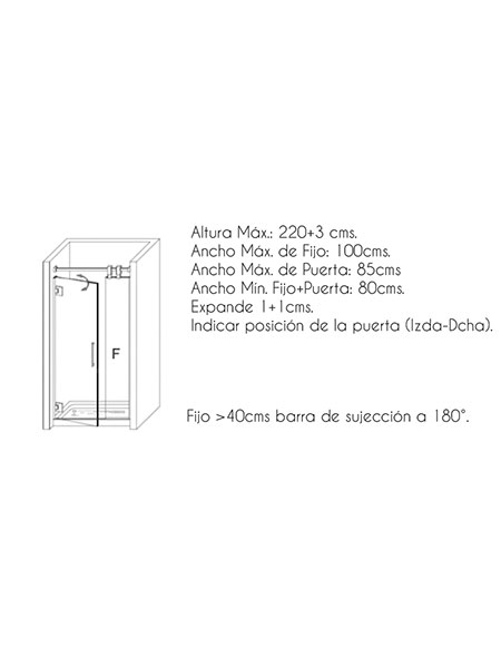 Mampara de ducha Sedano 1p + F puerta/fijo acero inoxidable 140 (70+70) x 195 cms cristal transparente 5 Mampara de ducha Sedano 1p + F puerta/fijo acero inoxidable 140 (70+70) x 195 cms cristal transparente - Imagen 5