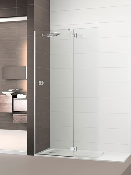 Mampara de ducha Sedano Sport + F fijo/avatible cromo 115 (80+35) x 195 cms cristal transparente