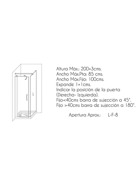 Mampara de ducha Prisma 1P + L puerta/fijo lacado negro 70 x 80 x 195 cms cristal Impresion digital 5 Mampara de ducha Prisma 1P + L puerta/fijo lacado negro 70 x 80 x 195 cms cristal Impresion digital - Imagen 5