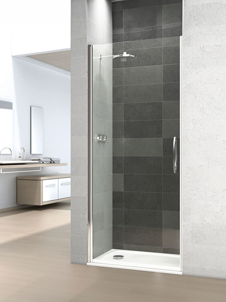 Mampara de ducha Prisma 1P puerta cromo 70 x 195 cms cristal transparente