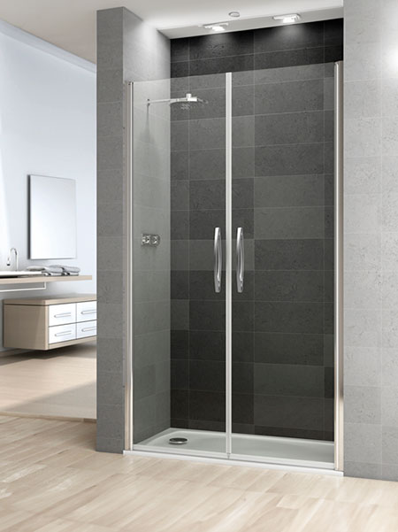 Mampara de ducha Prisma 2P puertas cromo 120 x 195 cms cristal transparente