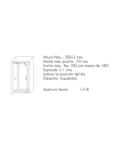 Mampara de ducha Prisma Articulada puerta/fijo lacado blanco 120 (70+50) x 195 cms cristal transparente 5 Mampara de ducha Prisma Articulada puerta/fijo lacado blanco 120 (70+50) x 195 cms cristal transparente - Imagen 5