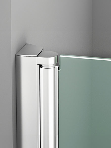 Mampara de ducha Prisma Articulada puerta/fijo lacado blanco 120 (70+50) x 195 cms cristal transparente 2 Mampara de ducha Prisma Articulada puerta/fijo lacado blanco 120 (70+50) x 195 cms cristal transparente - Imagen 2