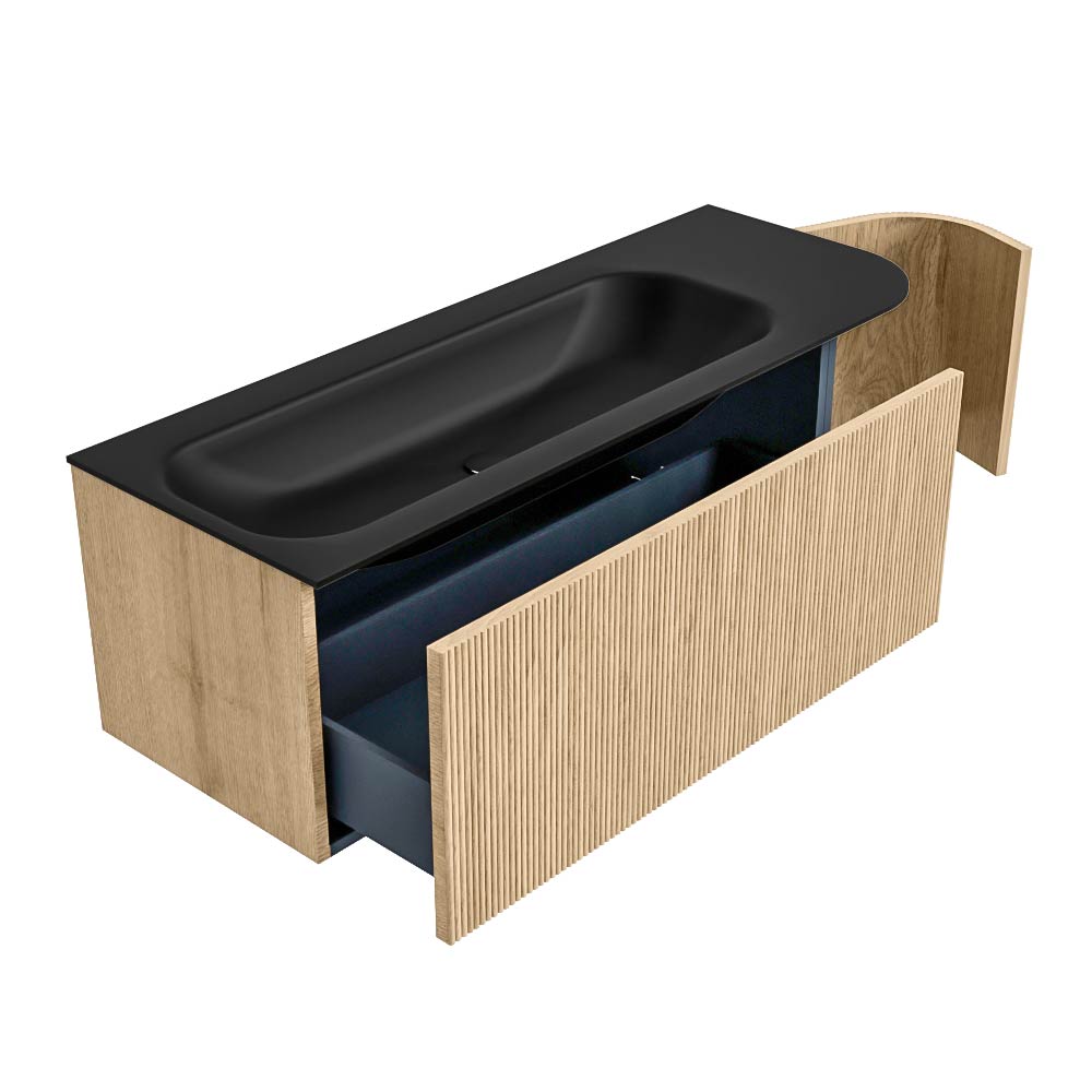 MONDIAZ KURVE 125cm mueble de baño curva Derecha color Oak con 1 cajón y 1 puerta. Lavabo BIG MEDIUM Izquierda 1 orificio Urban. 6 MONDIAZ KURVE 125cm mueble de baño curva Derecha color Oak con 1 cajón y 1 puerta. Lavabo BIG MEDIUM Izquierda 1 orificio Urban. - Imagen 6
