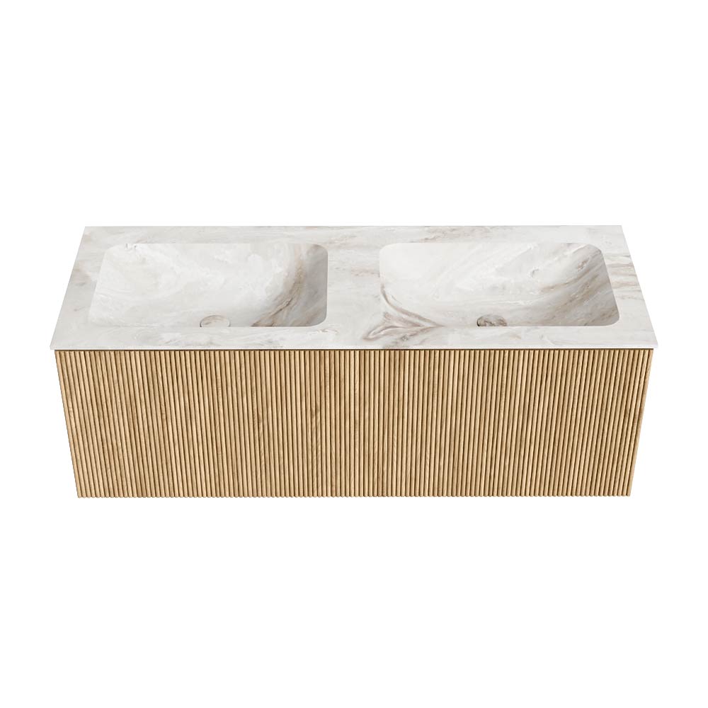 MONDIAZ KURVE-DLUX 120cm mueble de baño color Oak con 1 cajón y sin puerta. Lavabo LEAF Doble 2 orificios Frappe. 5 MONDIAZ KURVE-DLUX 120cm mueble de baño color Oak con 1 cajón y sin puerta. Lavabo LEAF Doble 2 orificios Frappe. - Imagen 5