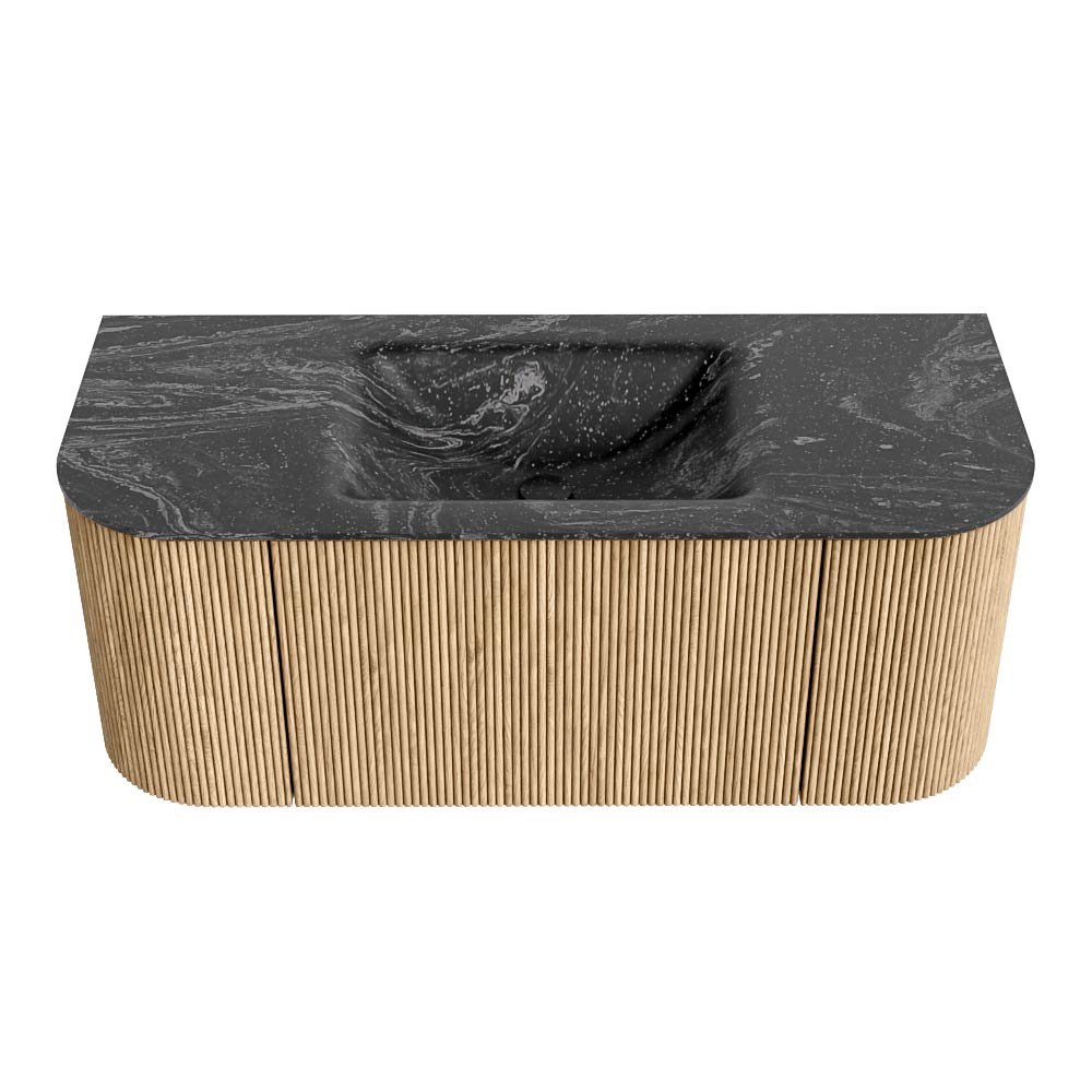 MONDIAZ KURVE-DLUX 110cm mueble de baño curva Izquierda + Derecha color Oak con 1 cajón y 2 puertas. Lavabo CLOUD Centro sin orificio Lava. 5 MONDIAZ KURVE-DLUX 110cm mueble de baño curva Izquierda + Derecha color Oak con 1 cajón y 2 puertas. Lavabo CLOUD Centro sin orificio Lava. - Imagen 5