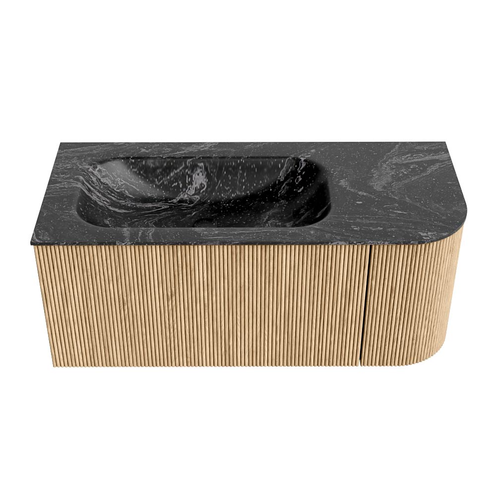 MONDIAZ KURVE-DLUX 105cm mueble de baño curva Derecha color Oak con 1 cajón y 1 puerta. Lavabo BIG SMALL Izquierda 1 orificio Lava. 5 MONDIAZ KURVE-DLUX 105cm mueble de baño curva Derecha color Oak con 1 cajón y 1 puerta. Lavabo BIG SMALL Izquierda 1 orificio Lava. - Imagen 5