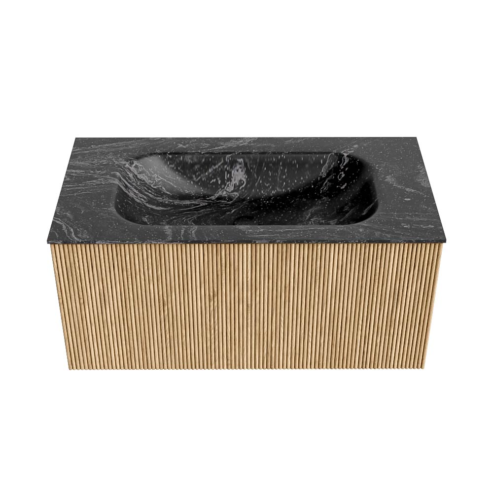 MONDIAZ KURVE-DLUX 90cm mueble de baño color Oak con 1 cajón y sin puerta. Lavabo BIG SMALL Centro sin orificio Lava. 5 MONDIAZ KURVE-DLUX 90cm mueble de baño color Oak con 1 cajón y sin puerta. Lavabo BIG SMALL Centro sin orificio Lava. - Imagen 5