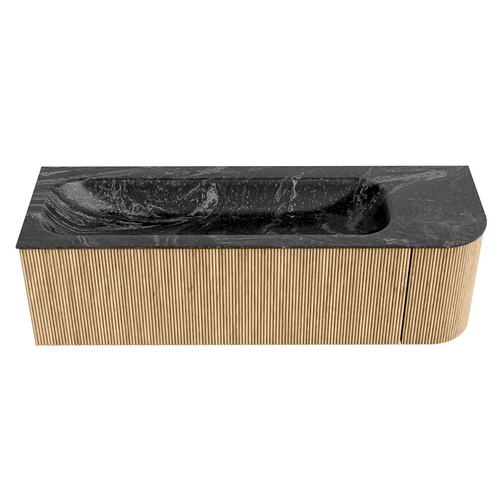 MONDIAZ KURVE-DLUX 145cm mueble de baño curva Derecha color Oak con 1 cajón y 1 puerta. Lavabo BIG LARGE Izquierda sin orificio Lava. 5 MONDIAZ KURVE-DLUX 145cm mueble de baño curva Derecha color Oak con 1 cajón y 1 puerta. Lavabo BIG LARGE Izquierda sin orificio Lava. - Imagen 5