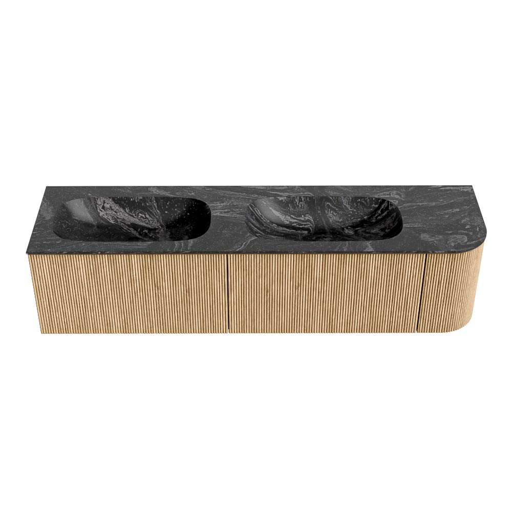 MONDIAZ KURVE-DLUX 175cm mueble de baño curva Derecha color Oak con 2 cajones y 1 puerta. Lavabo STOR SMALL Doble / Izquierda 2 orificios Lava. 5 MONDIAZ KURVE-DLUX 175cm mueble de baño curva Derecha color Oak con 2 cajones y 1 puerta. Lavabo STOR SMALL Doble / Izquierda 2 orificios Lava. - Imagen 5