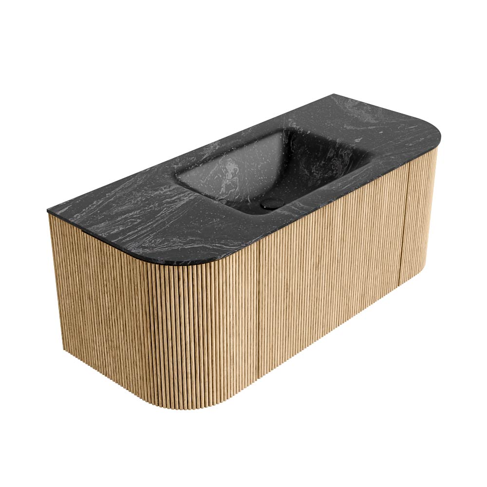 MONDIAZ KURVE-DLUX 110cm mueble de baño curva Izquierda + Derecha color Oak con 1 cajón y 2 puertas. Lavabo CLOUD Centro sin orificio Lava. 4 MONDIAZ KURVE-DLUX 110cm mueble de baño curva Izquierda + Derecha color Oak con 1 cajón y 2 puertas. Lavabo CLOUD Centro sin orificio Lava. - Imagen 4