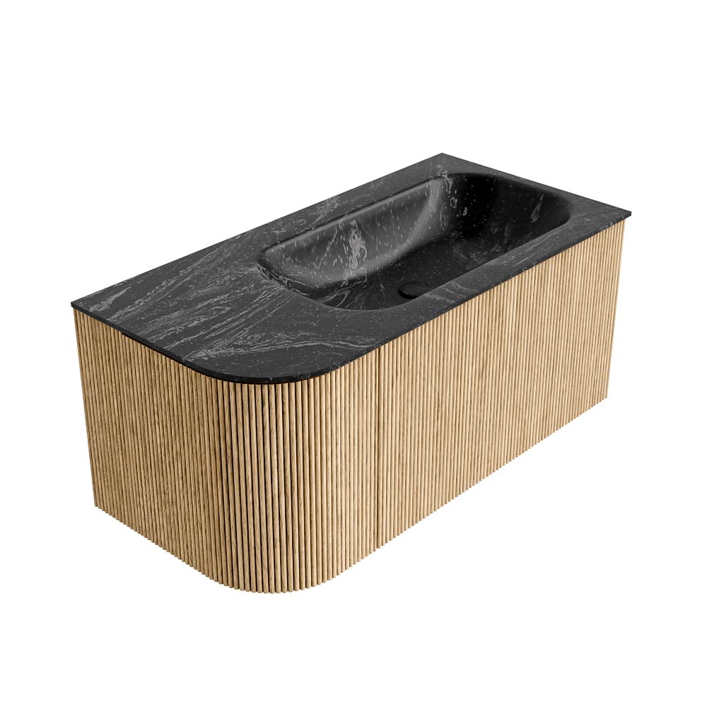 MONDIAZ KURVE-DLUX 95cm mueble de baño curva Izquierda color Oak con 1 cajón y 1 puerta. Lavabo BIG SMALL Derecho 1 orificio Lava. 4 MONDIAZ KURVE-DLUX 95cm mueble de baño curva Izquierda color Oak con 1 cajón y 1 puerta. Lavabo BIG SMALL Derecho 1 orificio Lava. - Imagen 4