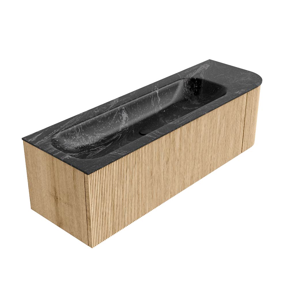 MONDIAZ KURVE-DLUX 145cm mueble de baño curva Derecha color Oak con 1 cajón y 1 puerta. Lavabo BIG LARGE Izquierda sin orificio Lava. 4 MONDIAZ KURVE-DLUX 145cm mueble de baño curva Derecha color Oak con 1 cajón y 1 puerta. Lavabo BIG LARGE Izquierda sin orificio Lava. - Imagen 4