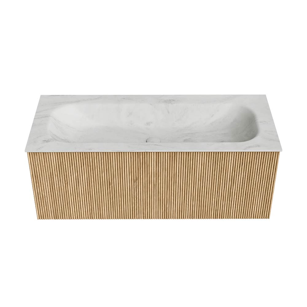 MONDIAZ KURVE-DLUX 110cm mueble de baño color Oak con 1 cajón y sin puerta. Lavabo BIG MEDIUM Centro 1 orificio Opalo. 5 MONDIAZ KURVE-DLUX 110cm mueble de baño color Oak con 1 cajón y sin puerta. Lavabo BIG MEDIUM Centro 1 orificio Opalo. - Imagen 5