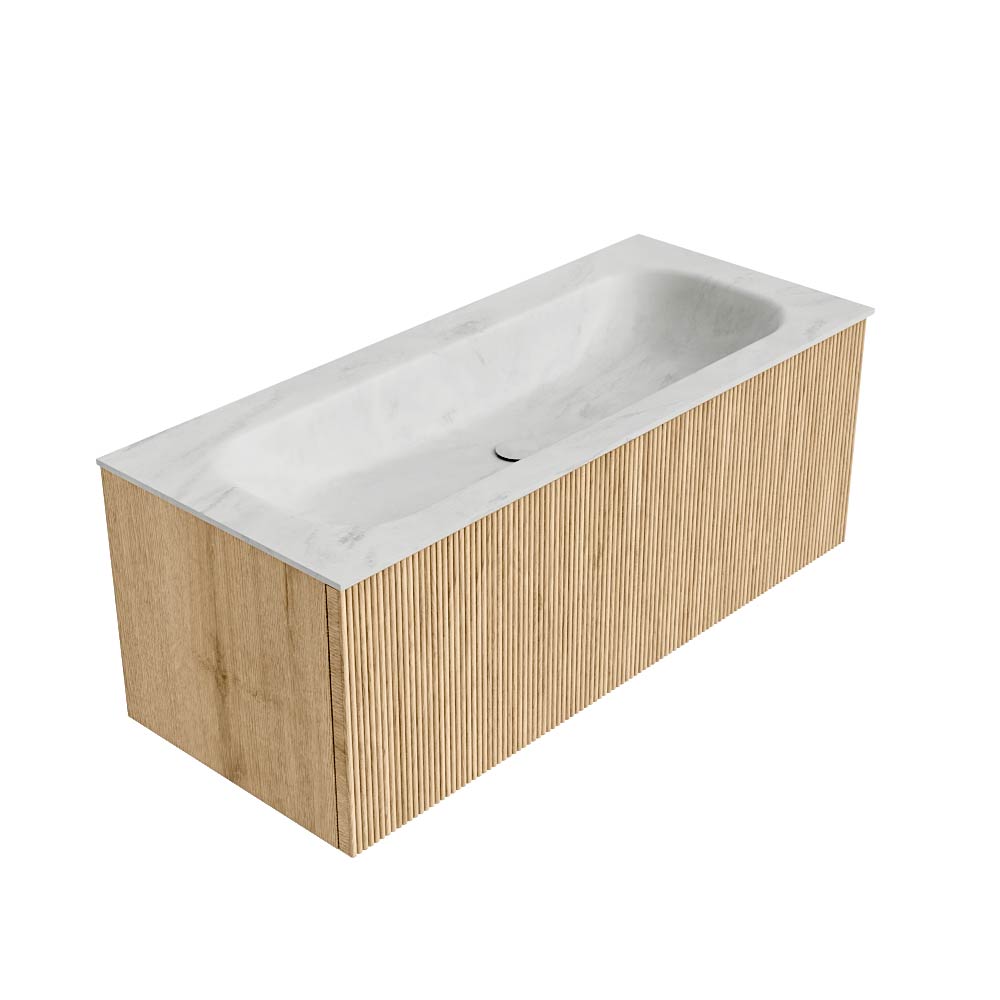MONDIAZ KURVE-DLUX 110cm mueble de baño color Oak con 1 cajón y sin puerta. Lavabo BIG MEDIUM Centro 1 orificio Opalo. 4 MONDIAZ KURVE-DLUX 110cm mueble de baño color Oak con 1 cajón y sin puerta. Lavabo BIG MEDIUM Centro 1 orificio Opalo. - Imagen 4