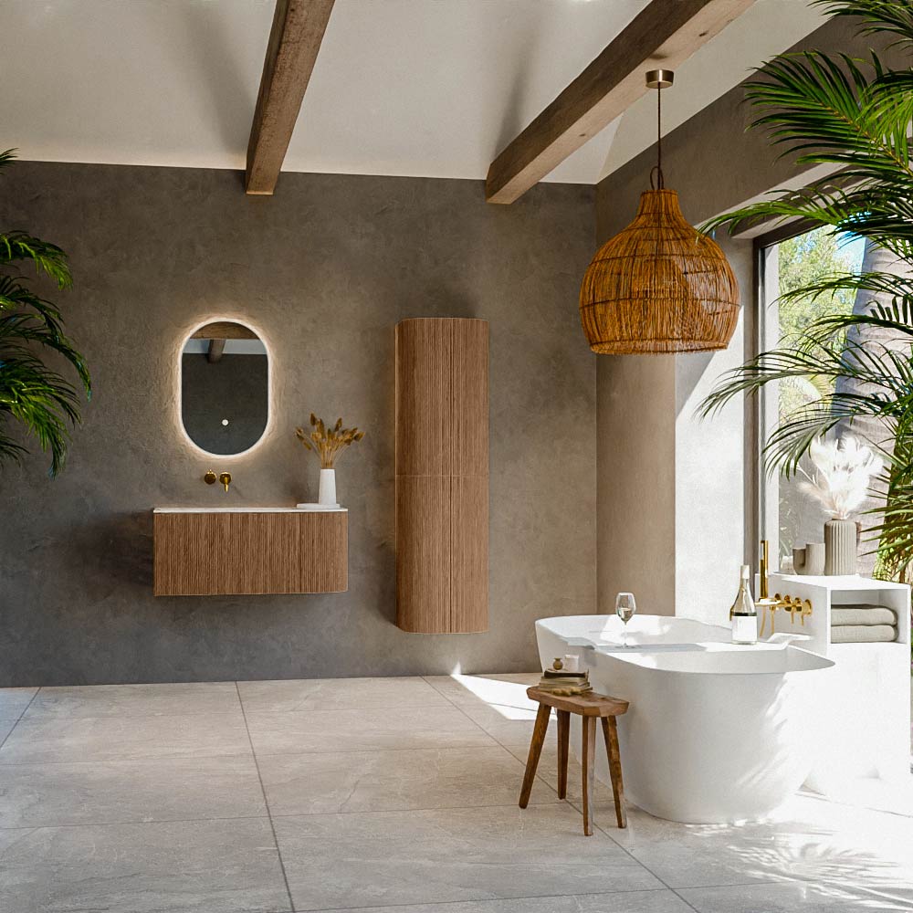 MONDIAZ KURVE-DLUX 95cm mueble de baño curva Derecha color Walnut con 1 cajón y 1 puerta. Lavabo BIG SMALL Izquierda sin orificio Frappe. 3 MONDIAZ KURVE-DLUX 95cm mueble de baño curva Derecha color Walnut con 1 cajón y 1 puerta. Lavabo BIG SMALL Izquierda sin orificio Frappe. - Imagen 3