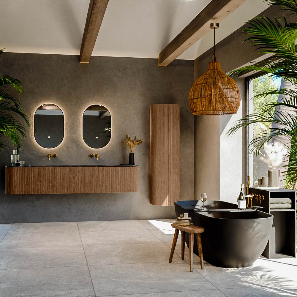 MONDIAZ KURVE-DLUX 200cm mueble de baño curva Izquierda + Derecha color Walnut con 2 cajones y 2 puertas. Lavabo STOR SMALL Doble sin orificio Lava. 3 MONDIAZ KURVE-DLUX 200cm mueble de baño curva Izquierda + Derecha color Walnut con 2 cajones y 2 puertas. Lavabo STOR SMALL Doble sin orificio Lava. - Imagen 3