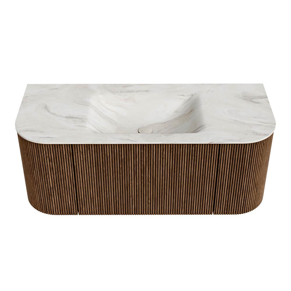 MONDIAZ KURVE-DLUX 110cm mueble de baño curva Izquierda + Derecha color Walnut con 1 cajón y 2 puertas. Lavabo CLOUD Centro 1 orificio Ostra. 5 MONDIAZ KURVE-DLUX 110cm mueble de baño curva Izquierda + Derecha color Walnut con 1 cajón y 2 puertas. Lavabo CLOUD Centro 1 orificio Ostra. - Imagen 5