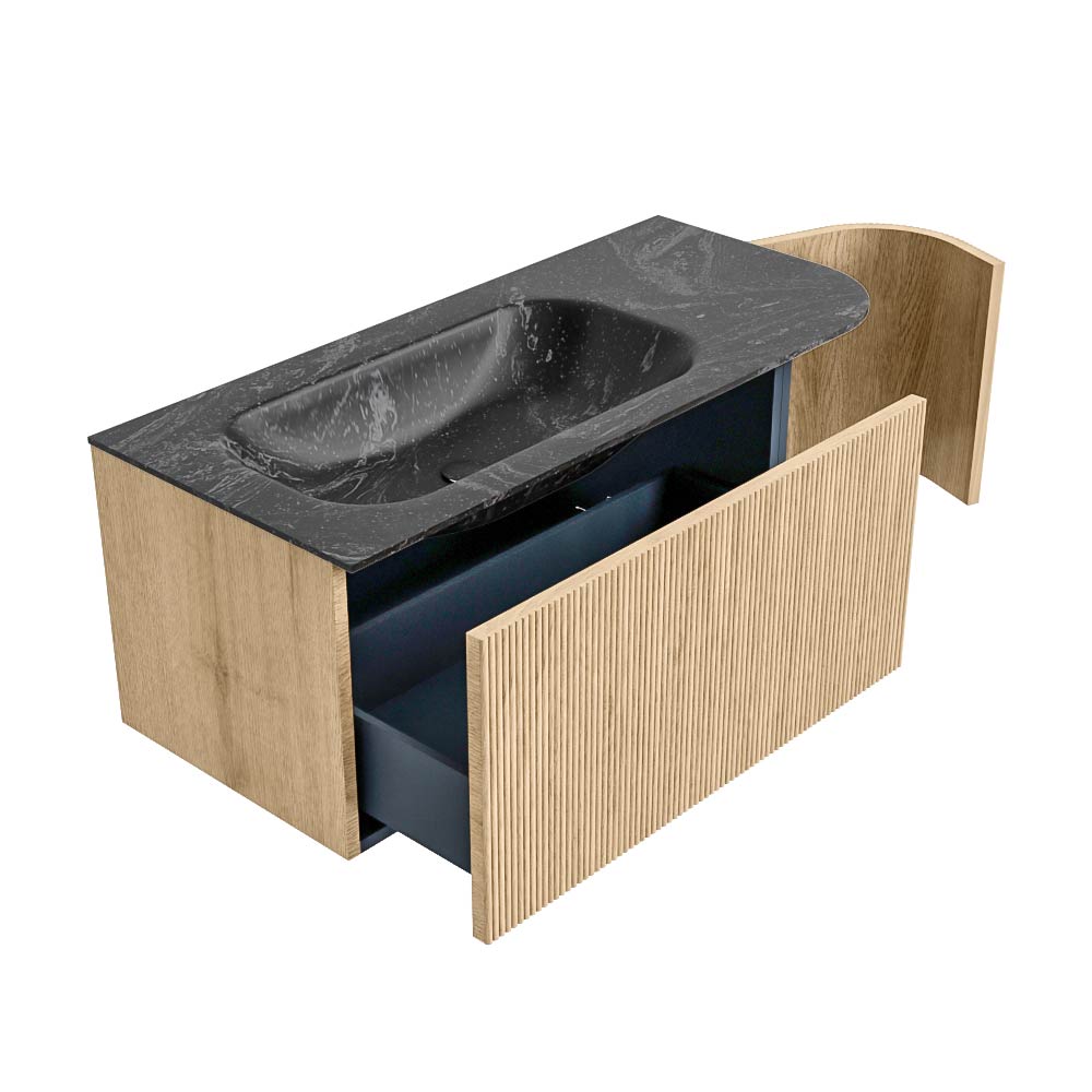 MONDIAZ KURVE-DLUX 105cm mueble de baño curva Derecha color Oak con 1 cajón y 1 puerta. Lavabo BIG SMALL Izquierda 1 orificio Lava. 6 MONDIAZ KURVE-DLUX 105cm mueble de baño curva Derecha color Oak con 1 cajón y 1 puerta. Lavabo BIG SMALL Izquierda 1 orificio Lava. - Imagen 6
