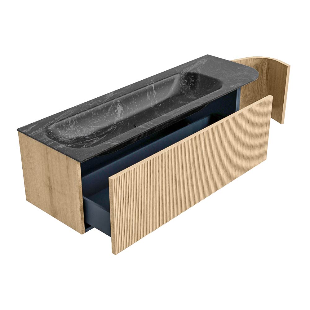 MONDIAZ KURVE-DLUX 145cm mueble de baño curva Derecha color Oak con 1 cajón y 1 puerta. Lavabo BIG LARGE Izquierda sin orificio Lava. 6 MONDIAZ KURVE-DLUX 145cm mueble de baño curva Derecha color Oak con 1 cajón y 1 puerta. Lavabo BIG LARGE Izquierda sin orificio Lava. - Imagen 6