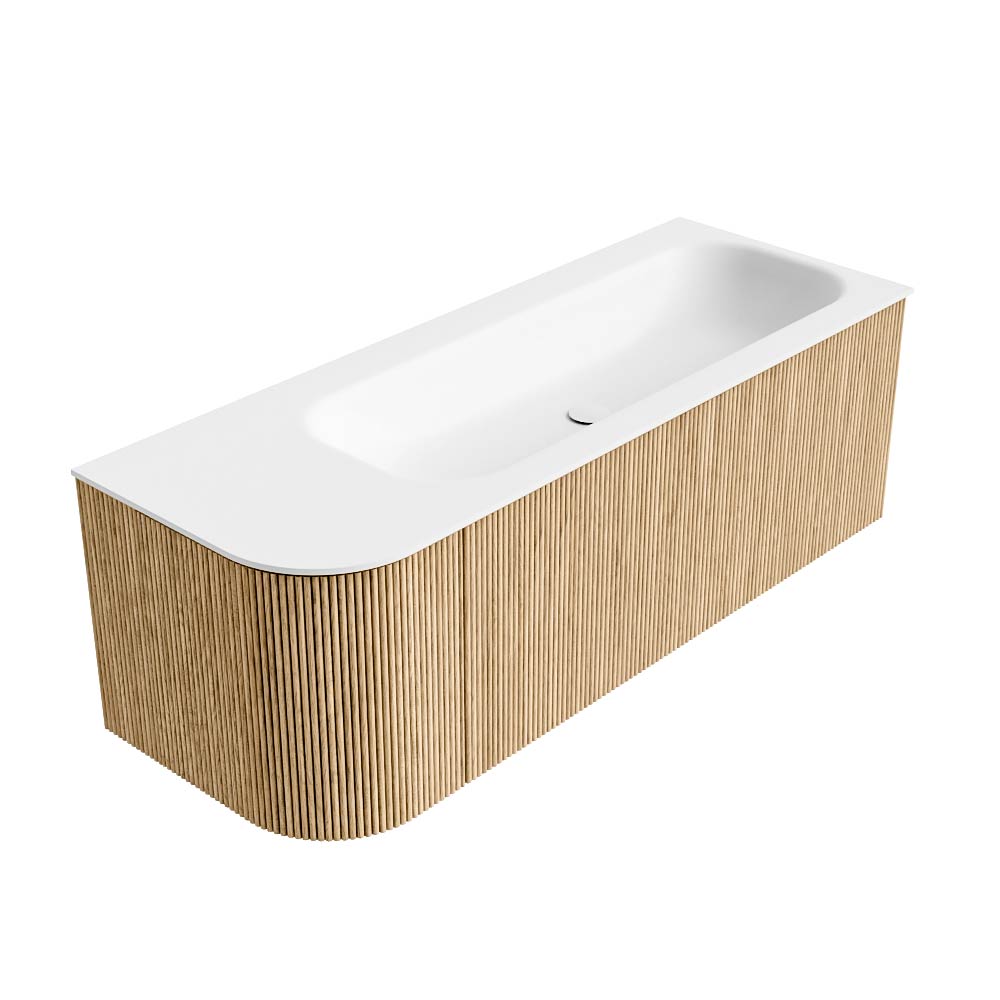 MONDIAZ KURVE 125cm mueble de baño curva Izquierda color Oak con 1 cajón y 1 puerta. Lavabo BIG MEDIUM Derecho sin orificio Talc. 4 MONDIAZ KURVE 125cm mueble de baño curva Izquierda color Oak con 1 cajón y 1 puerta. Lavabo BIG MEDIUM Derecho sin orificio Talc. - Imagen 4