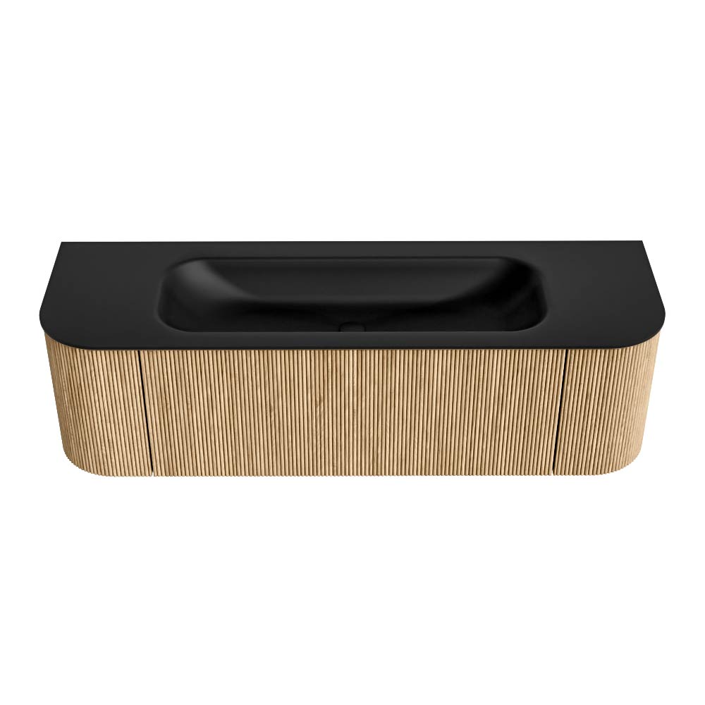 MONDIAZ KURVE 150cm mueble de baño curva Izquierda + Derecha color Oak con 1 cajón y 2 puertas. Lavabo BIG MEDIUM Centro sin orificio Urban. 5 MONDIAZ KURVE 150cm mueble de baño curva Izquierda + Derecha color Oak con 1 cajón y 2 puertas. Lavabo BIG MEDIUM Centro sin orificio Urban. - Imagen 5