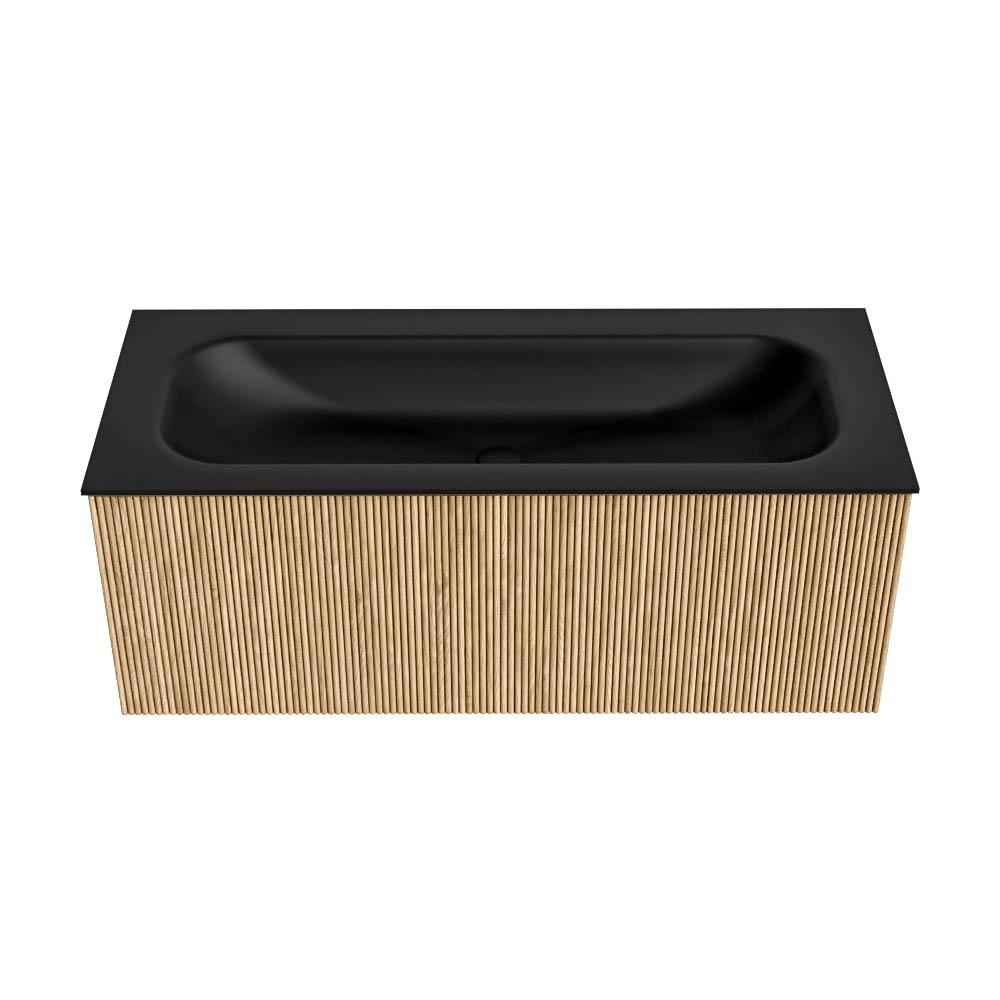 MONDIAZ KURVE 110cm mueble de baño color Oak con 1 cajón y sin puerta. Lavabo BIG MEDIUM Centro sin orificio Urban. 5 MONDIAZ KURVE 110cm mueble de baño color Oak con 1 cajón y sin puerta. Lavabo BIG MEDIUM Centro sin orificio Urban. - Imagen 5