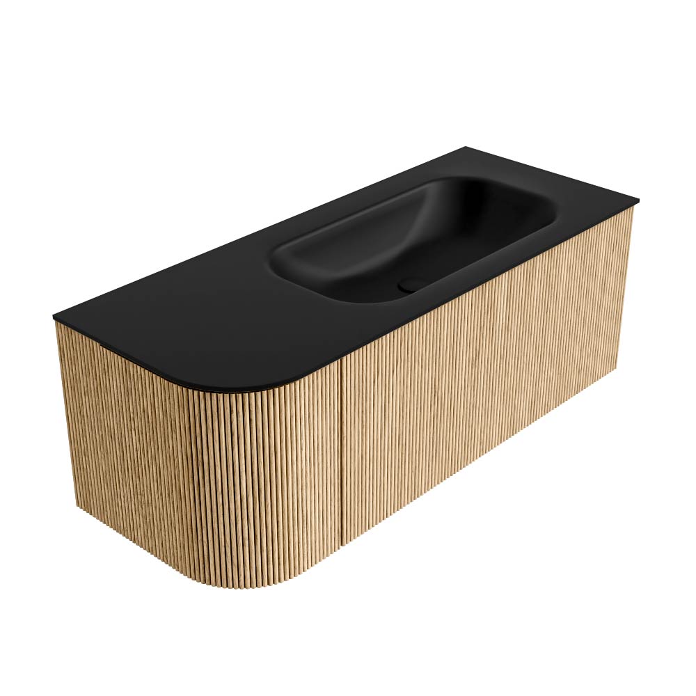 MONDIAZ KURVE 115cm mueble de baño curva Izquierda color Oak con 1 cajón y 1 puerta. Lavabo BIG SMALL Derecho 1 orificio Urban. 4 MONDIAZ KURVE 115cm mueble de baño curva Izquierda color Oak con 1 cajón y 1 puerta. Lavabo BIG SMALL Derecho 1 orificio Urban. - Imagen 4