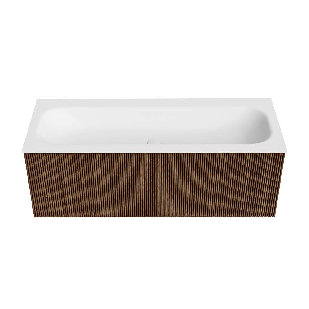 MONDIAZ KURVE 120cm mueble de baño color Walnut con 1 cajón y sin puerta. Lavabo BIG LARGE Centro 1 orificio Talc. 5 MONDIAZ KURVE 120cm mueble de baño color Walnut con 1 cajón y sin puerta. Lavabo BIG LARGE Centro 1 orificio Talc. - Imagen 5