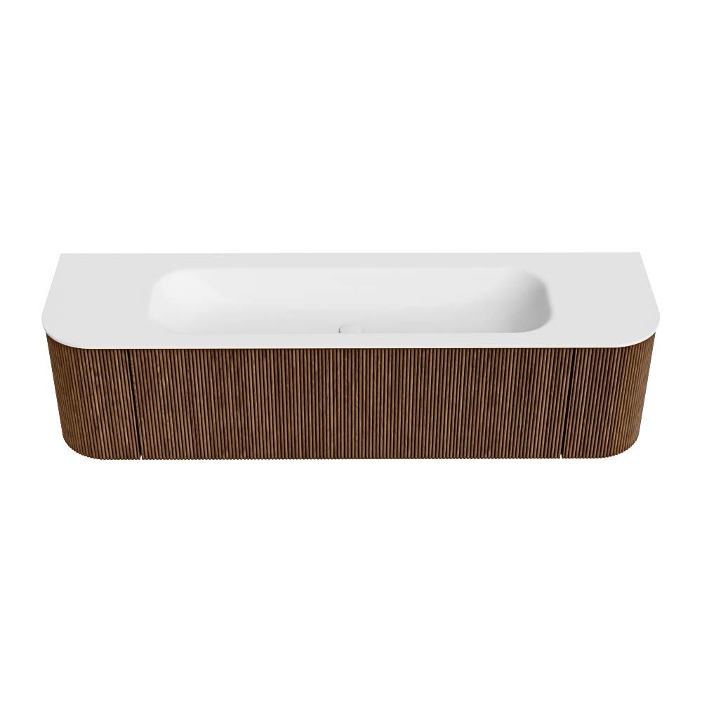 MONDIAZ KURVE 170cm mueble de baño curva Izquierda + Derecha color Walnut con 1 cajón y 2 puertas. Lavabo BIG LARGE Centro 2 orificios Talc. 5 MONDIAZ KURVE 170cm mueble de baño curva Izquierda + Derecha color Walnut con 1 cajón y 2 puertas. Lavabo BIG LARGE Centro 2 orificios Talc. - Imagen 5