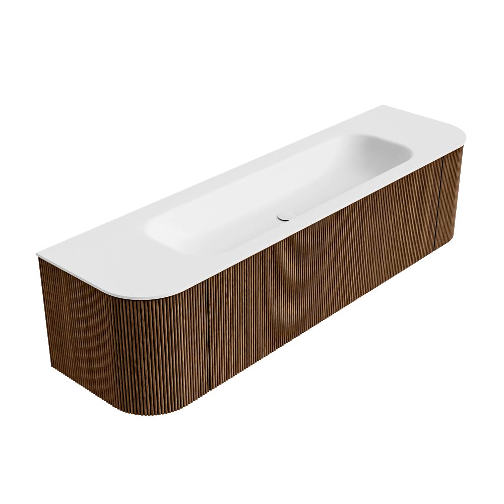 MONDIAZ KURVE 170cm mueble de baño curva Izquierda + Derecha color Walnut con 1 cajón y 2 puertas. Lavabo BIG LARGE Centro 2 orificios Talc. 4 MONDIAZ KURVE 170cm mueble de baño curva Izquierda + Derecha color Walnut con 1 cajón y 2 puertas. Lavabo BIG LARGE Centro 2 orificios Talc. - Imagen 4