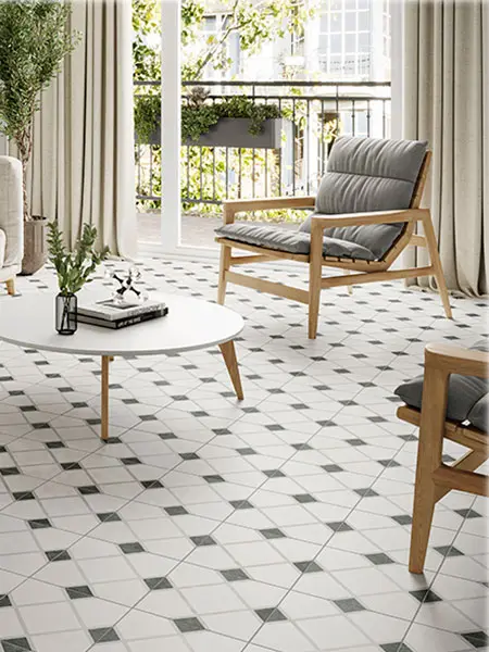 Descubre el azulejo porcelánico Norfolk Black.