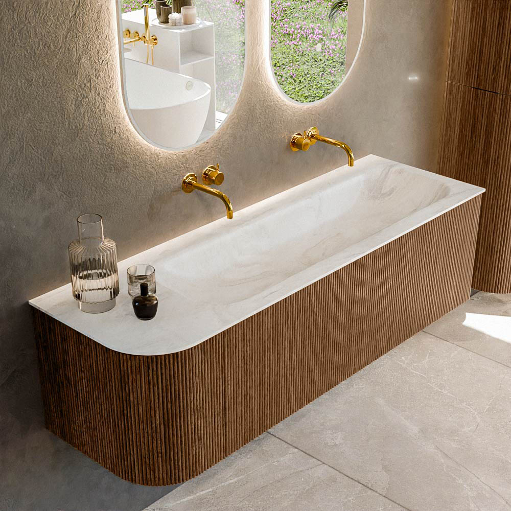 MONDIAZ KURVE-DLUX 145cm mueble de baño curva Izquierda color Walnut con 1 cajón y 1 puerta. Lavabo BIG LARGE Derecho sin orificio Ostra. 1 MONDIAZ KURVE-DLUX 145cm mueble de baño curva Izquierda color Walnut con 1 cajón y 1 puerta. Lavabo BIG LARGE Derecho sin orificio Ostra.